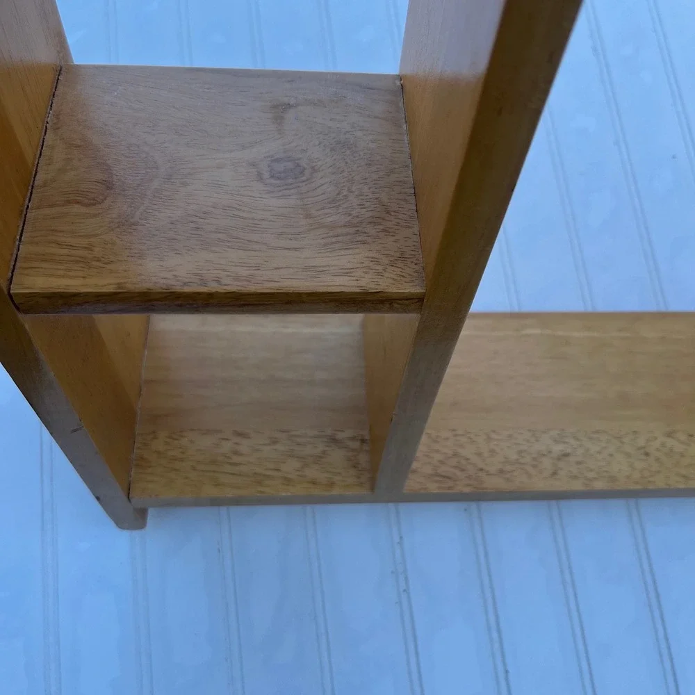 Vintage Solid Wood Wall Hanging Shadow Box Display Shelf 5 Compartment
